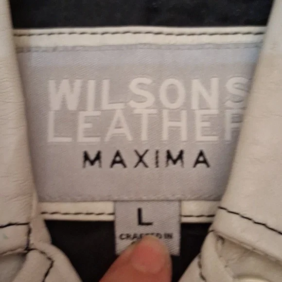Wilson's Women's Cream Leather Jacket Size Large - Picture 9 of 11